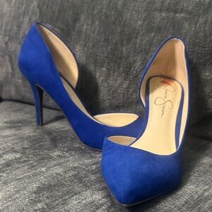 Jessica Simpson Blue Suede Stiletto Heels Size 9.5